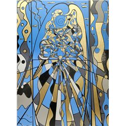 Frank Piazzola, Blue and Gold Abstract, Painting