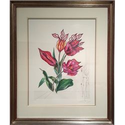 Salvador Dali, Kissing Tulips from the Florals Series, Lithograph