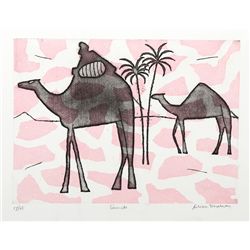 Julian Trevelyan, Camels, Aquatint Etching