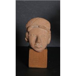 Pre-Columbian Artifact, Head Fragment, Mexican Haustec Culture, Terra Cotta