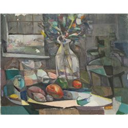 John F. Leonard, Cubist Still Life, Oil Painting