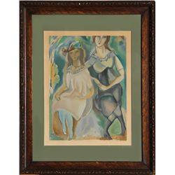 Jules Pascin, Deux Femme, Woodcut