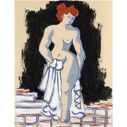 Laurent Marcel Salinas, Nude Gouache Painting