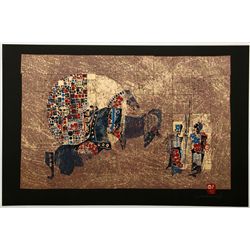 Lebadang, Two Horses and Flowers, Silkscreen