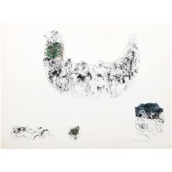 Lebadang, Horses - Variation 8 Green and Blue, Hand-Colored Lithograph