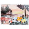 Image 1 : Charles Levier, Field of Flowers, Watercolor