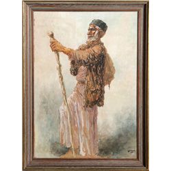 William Weintraub, Man Standing, Gouache Painting
