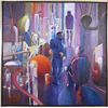 Image 1 : Benjamin Silva, Blue Machine and People, Painting