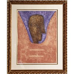 Rufino Tamayo, Cabeza con Iniciales, Aquatint Etching and Carborundum