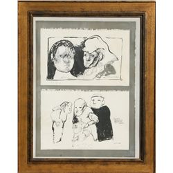 Jose Luis Cuevas, Dos Litografias en una, Lithograph