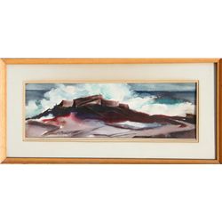 Eve Nethercott, Surf at Twin Lights, Watercolor Painting