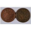 Image 1 : 1846 AND 1856 LARGE CENTS, G/VG