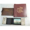 Image 1 : LOT 4 VINTAGE POSTAL CARD ALBUMS (2 EMPTY): 1 POST