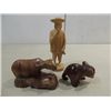 Image 4 : LOT 9 (8) HARDWOOD AFRICAN HAND CARVED ANIMALS &