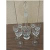 Image 1 : CRYSTAL SET WINE DECANTER & 6 STEMMED GLASSES