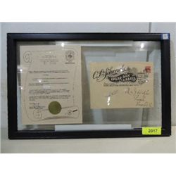 LETTER ENVELOPE AUTOGRAPHED BABE RUTH COA