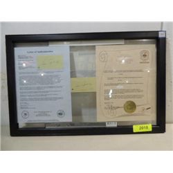 FRAME 22X14 CUT SIGNATURE AUTOGRAPH LOU GEHRIG COA