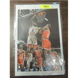 BASKETBALL LITHOGRAPH MICHAEL JORDAN ARTIST SIGNED