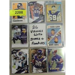 LOT 26 ASSORTED VIKINGS FOOTBALL PLAYER CARDS