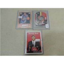 LOT 3 CHICAGO BULLS BASKETBALL CARDS ROSE & JORDAN