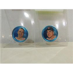 1965 OLD LONDON BASEBALL METAL CAPS: KEN BOYER &