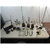 Image 1 : LOT 19 VINTAGE WROUGHT IRON CANDLE HOLDERS,