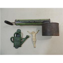 LOT 3 MIXED METAL ITEMS: CAST IRON DOOR KNOCKER,