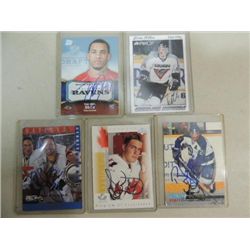 LOT 5 HOCKEY AUTOGRAPHED PLAYER CARDS: BRAD LARSEN