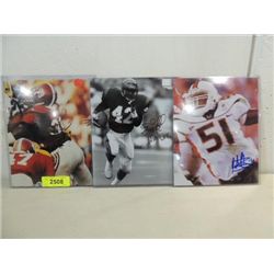 LOT 3 8X10 FOOTBALL PHOTO AUTOGRAPH E.J. JUNIOR,