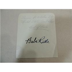 BABE RUTH CUT SIGNATURE AUTOGRAPH