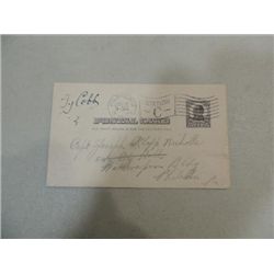 TY COBB ON POSTCARD SIGNATURE AUTOGRAPH