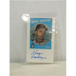 GEORGE BAMBERGER SIGNATURE AUTOGRAPH ON CARD