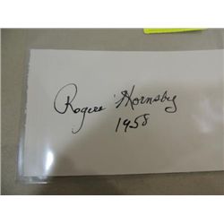 ROGERS HORNSBY CUT SIGNATURE AUTOGRAPH NO COA