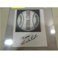 BABE RUTH SIGNATURE AUTOGRAPH ON LOGO