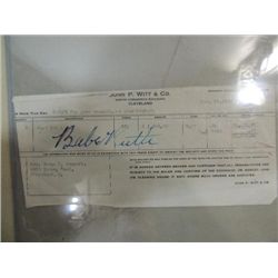 BABE RUTH SIGNATURE AUTOGRAPH ON DOCUMENT NO COA