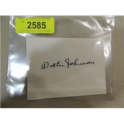 WALTER JOHNSON CUT SIGNATURE AUTOGRAPH NO COA