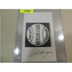 JOE DIMAGGIO SIGNATURE AUTOGRAPH ON LOGO NO COA