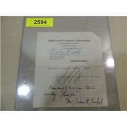 BABE RUTH SIGNATURE AUTOGRAPH ON DOCUMENT NO COA