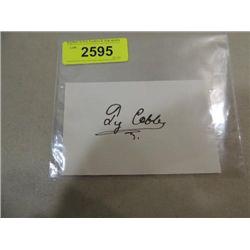 TY COBB CUT SIGNATURE AUTOGRAPH NO COA