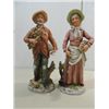 Image 1 : LOT 2 VINTAGE 10"H PORCELAIN FIGURINES: OLD MAN &