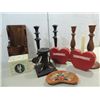 Image 1 : LOT 12 VINTAGE ASSORTED STYLE WOODEN CANDLE HOLDER