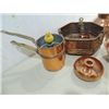 Image 2 : LOT 9 VINTAGE ASSORTED COPPERWARE: DOUBLE STEAMER