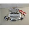 Image 1 : LOT 6 STAINLESS STEEL SERVING PIECES: 2 PLATTERS,