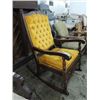Image 2 : VINTAGE PINE WOOD CUSHIONED ROCKING CHAIR