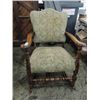 Image 1 : VINTAGE WALNUT SPINDLE CUSHIONED ROCKING CHAIR