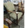 Image 2 : VINTAGE WALNUT SPINDLE CUSHIONED ROCKING CHAIR