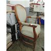 Image 2 : VINTAGE LIGHT MAPLE OVAL BACK CUSHIONED HALL CHAIR