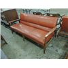 Image 1 : VINTAGE MID-CENTURY MODERN 68"L MAHOGANY COUCH