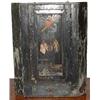 Hornvaggskap, 1800-tal, gron/bla, med nautiska malerier, H 78....