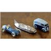 Image 1 : Dinky toys Talbot-Laco, bla, Morris Capstan van, bla och Steamlined racing car, gra, slitage....